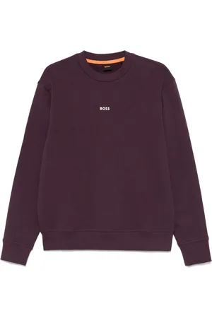 HUGO BOSS Sweatshirt i bomuld med kontrastlogo