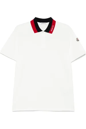 Moncler Polo i piqué med broderet logo