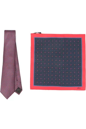 BRIONI Silkeslips i mønstret jacquard