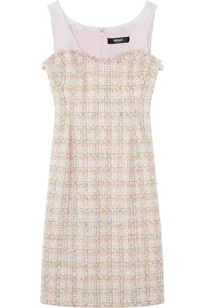 VERSACE Mellemlang bustier-kjole i organza-tweed
