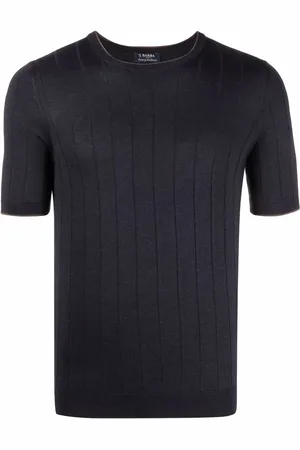 BARBA Ribstrikket T-shirt i silke