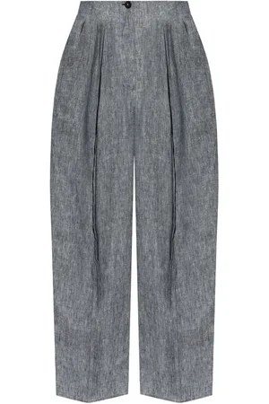 Emporio Armani Chambray-bukser med plisseret detalje