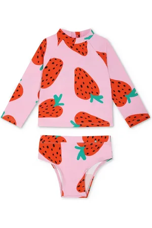 Stella McCartney Langærmet bikinisæt med jordbærtryk
