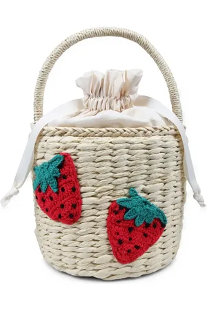 Stella McCartney Bucket-taske i strå med broderi