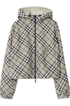 Burberry Cropped, vendbar, jakke med tern