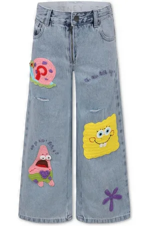Stella McCartney X SpongeBob SquarePants jeans med broderi og lige ben