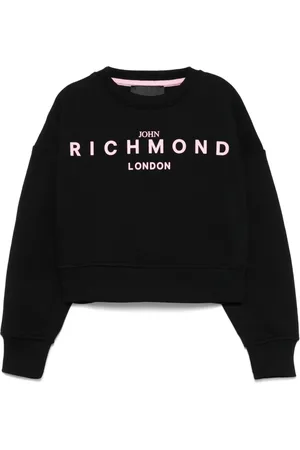 John Richmond Sweatshirt med logoapplikation