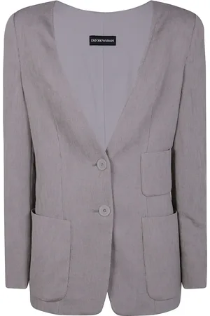 Emporio Armani Ribbet enkeltradet blazer