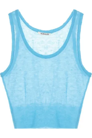 Auralee Gennemsigtig strikket tanktop