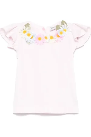 MONNALISA T-shirt med blomster-applikation