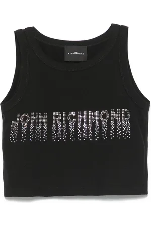 John Richmond Tanktop med rhinsten-logo