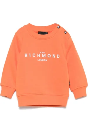 John Richmond Sweatshirt med logoapplikation