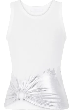 Paco rabanne Ribbet tanktop med piercing-applikation