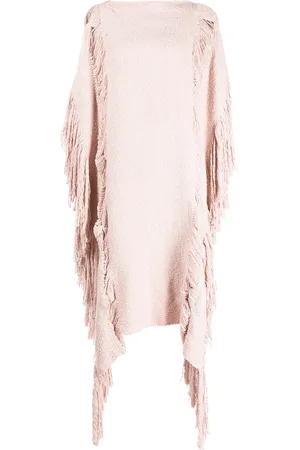 Voz Draperet poncho med frynsedetalje