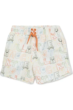 Stella McCartney Shorts med creme Lettering-tryk