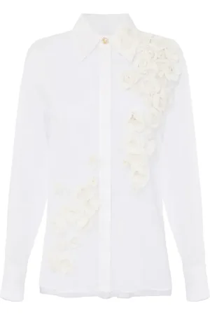 Elisabetta Franchi Skjorte med blomsterapplikation