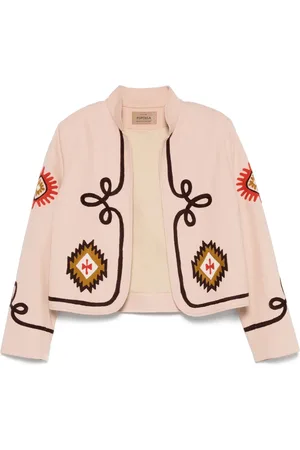 FORTELA Broderet jakke med cropped pasform
