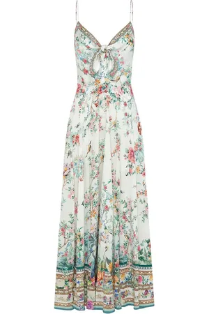 Camilla Bow-embellished silk dress