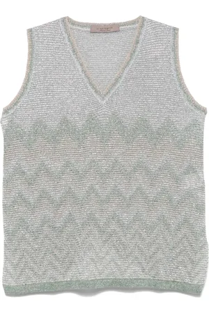 D.EXTERIOR Chevron-strikket vest