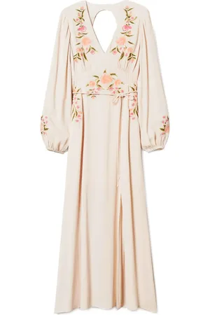Twin-Set Lang kjole med blomster-broderi