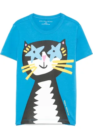 Stella McCartney T-shirt med kattetryk