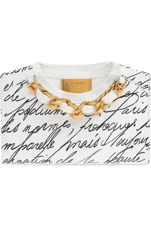 Balmain Clutch med kalligrafisk tryk