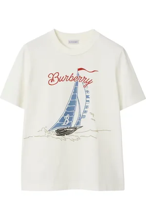 Burberry T-shirt i bomuld med sejlbådstryk