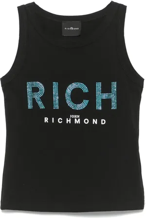 John Richmond Tanktop med rhinsten-logo