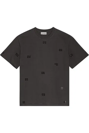 Ganni T-shirt med logoudsmykning