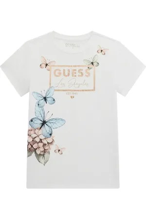 Guess T-shirt med sommerfugl- og logotryk