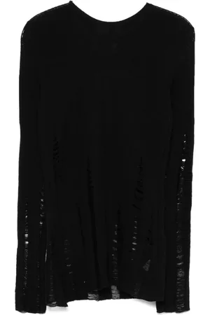 ALMAZ Langærmet sweater med slitageeffekt