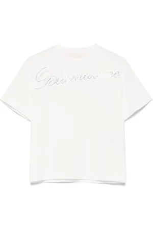 MISS BLUMARINE T-shirt med logoudsmykning
