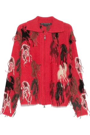 Andersson Bell Intarsiastrikket cardigan med regnbuefarver
