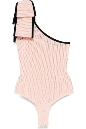 Elisabetta Franchi Bodysuit i mesh med én skulder