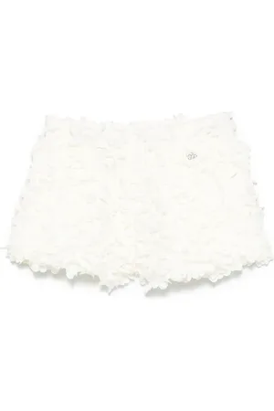 DOUUOD KIDS Denimshorts med blomsterapplikation