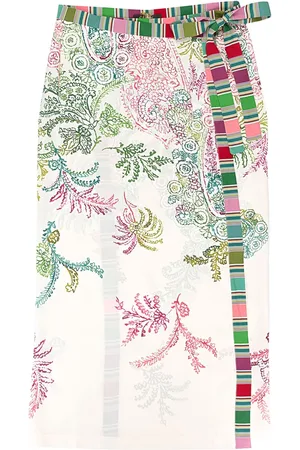 Loro Piana Nederdel med blomstertryk og bundet talje