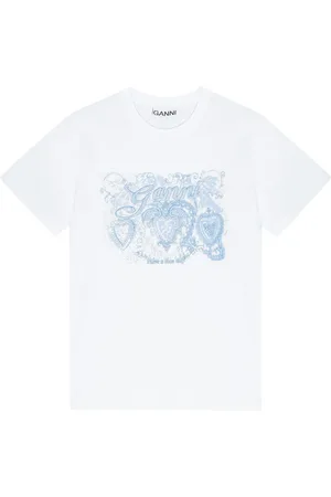 Ganni T-shirt med broderet motiv