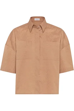 Brunello Cucinelli Poplin-skjorte i jacquard