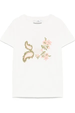 Etro T-shirt med blomster-broderi
