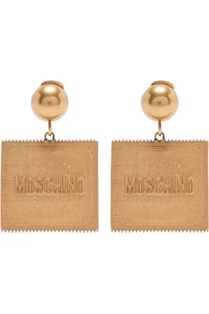 Moschino øreclips med præget logo