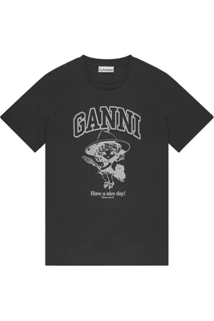 Ganni T-shirt med logotryk