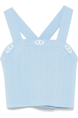 Twin-Set Tanktop med jacquard-logo