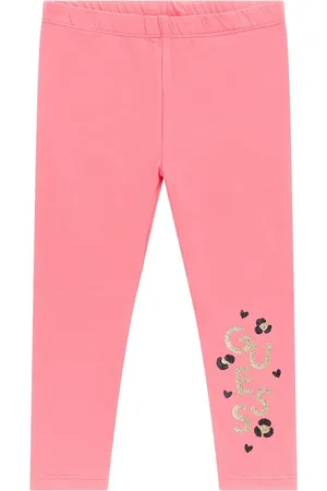 Guess Leggings med logotryk og glitter