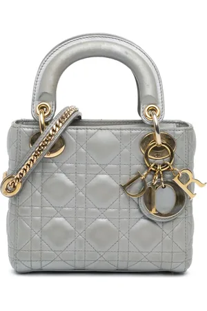 Dior Mini metallisk Cannage Lady Dior satchel-taske fra 2019