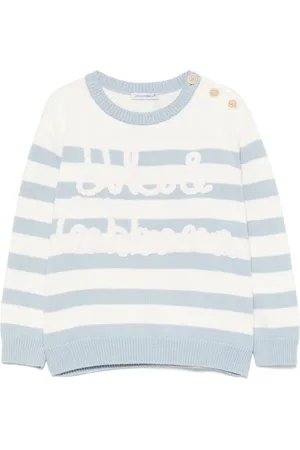 Dolce & Gabbana Stribet sweater med broderet logo