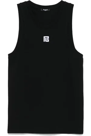 Balmain Tanktop med monogram-broderi