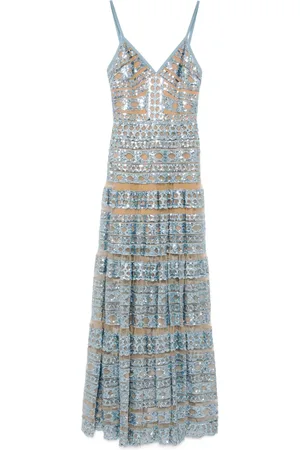 Elie saab Lang kjole med broderi