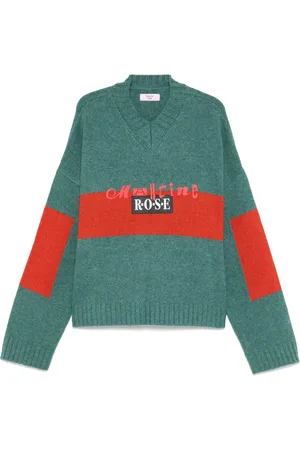 MARTINE ROSE Sweater med V-hals