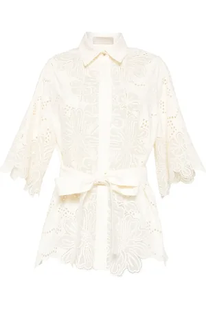 Elie saab Skjorte i bomuld med broderi
