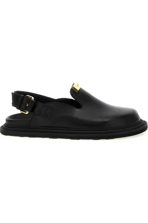 Moschino Sandaler i læder med logoplade
